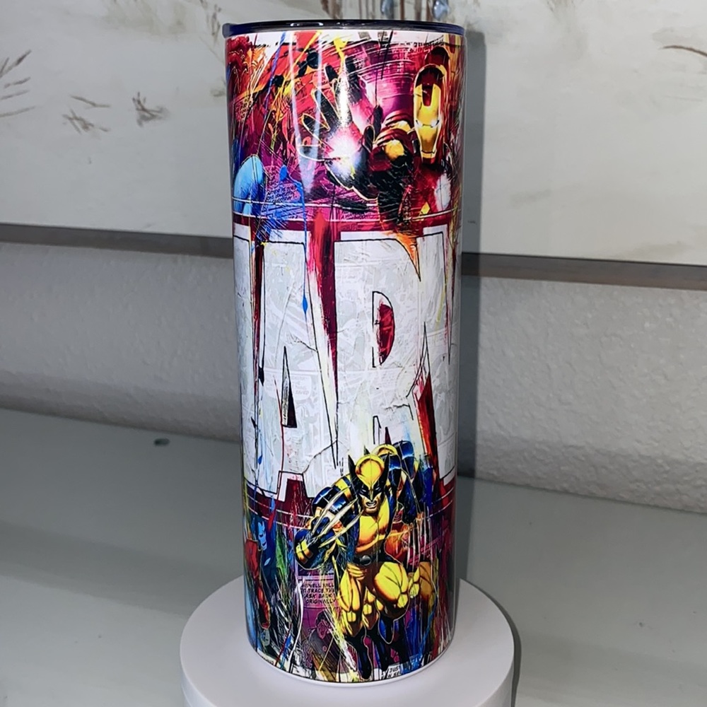 Marvel Super Heroes Comics Style Stainless Steel Tumbler ❤️ LIKE NEW! 💙 - Picture 3 of 14